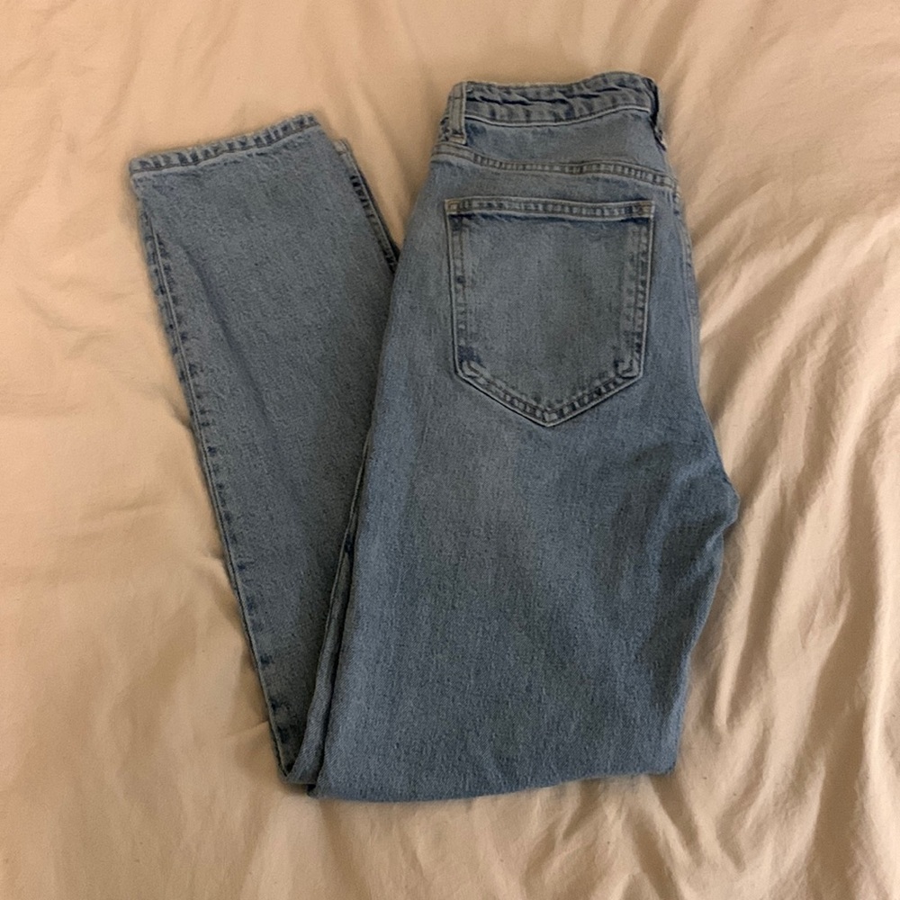Zara lightwash straight denim jeans